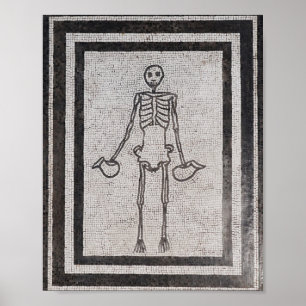 Poster Carpe Diem: Antigo esqueleto romano Mosaico