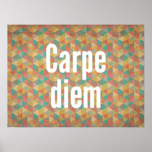 Poster Carpe diem, aproveite o dia, Padrão Geométrico