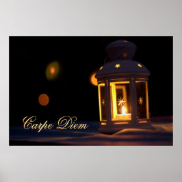 Poster Carpe Diem personalizável com luz de vela brilhant