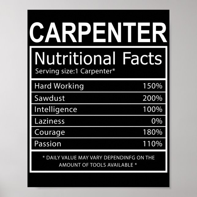 Poster Carpinteiro Engraçado Pai de Madeira (Frente)