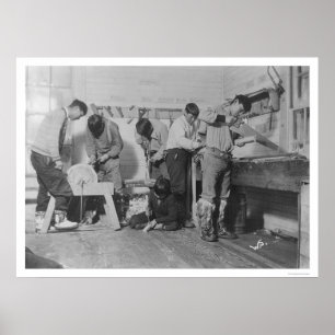 Póster Carpinteiros Eskimo em Alaska 1904