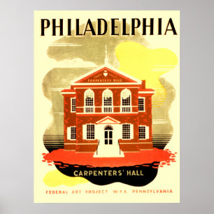 Póster Carpinteiros Salão de Philadelphfia Pensilvânia
