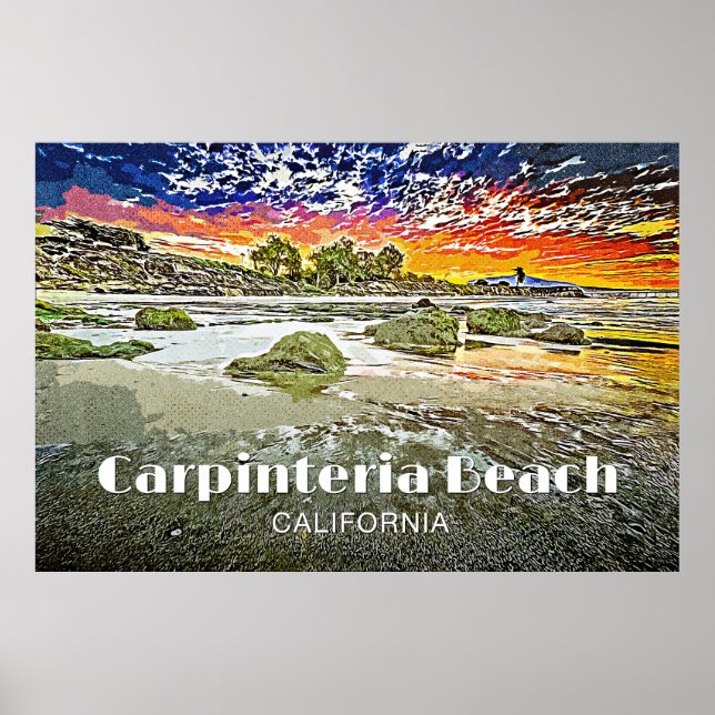 Poster Carpinteria Beach Sunrise (Frente)