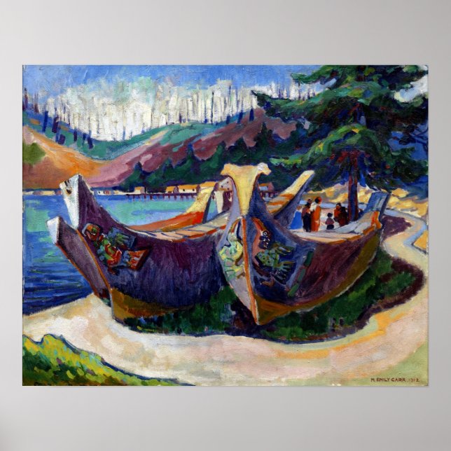 Poster Carr - Canoas de Guerra, Alert Bay (Frente)