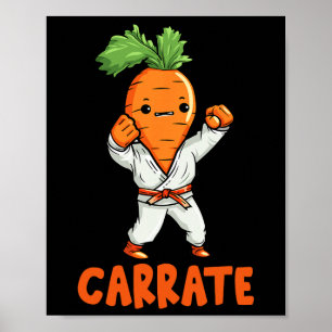 Poster Carrate Cute Carrot Artes Marciais Karate Vegetal