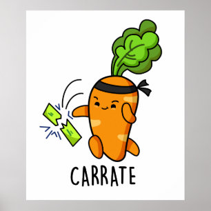 Poster Carrate Cute Carrot Karate Pun