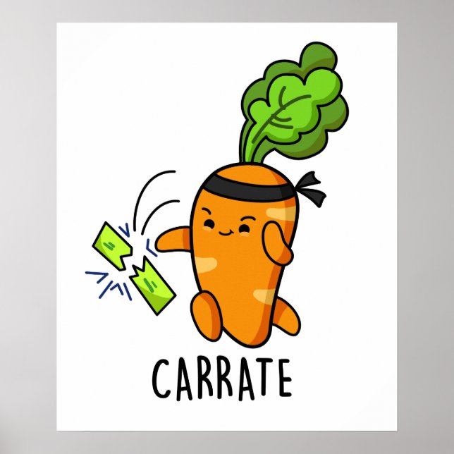 Poster Carrate Funny Carrot Karate Pun (Frente)