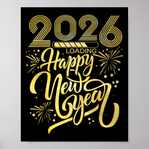 Poster Carregamento do Feliz ano novo 2026 Fireworks