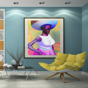 Poster Carregando De Mulher Velha Africana Vase Na Cabeça