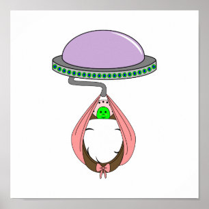 Póster Carregando de OVNI Rosa Bebê