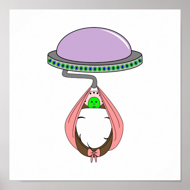 Póster Carregando de OVNI Rosa Bebê (Frente)