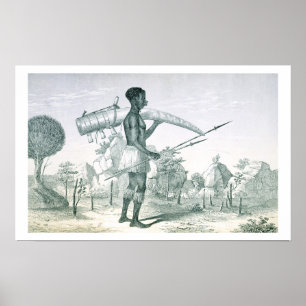 Poster Carregando nativo de elefante de marfim decorado,