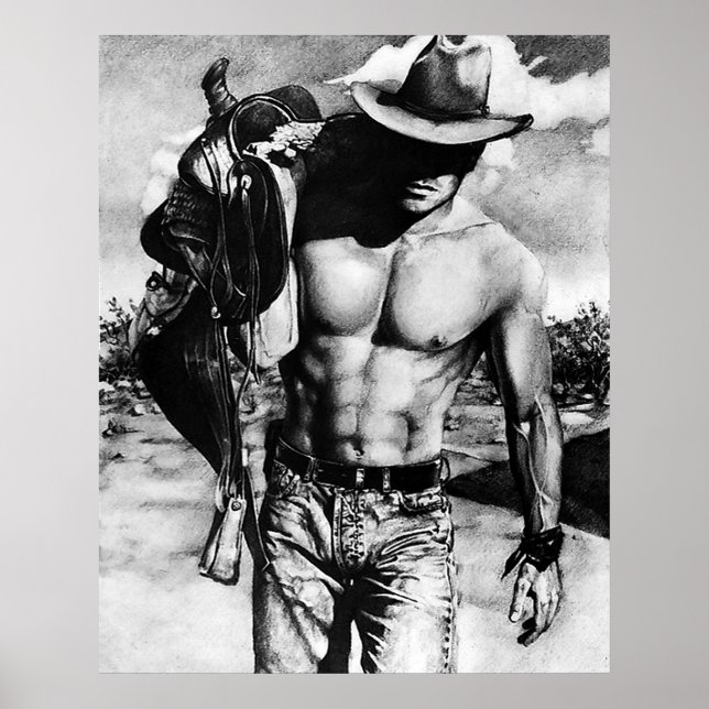 Poster Carregando Perfeito Abs Cowboy Perfeito De Sua Sad (Frente)