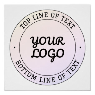 Póster Carregar logotipo e texto personalizado Rosa e R