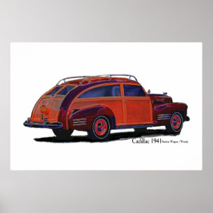 Póster Carrinha 1941 do cadillac/arborizado
