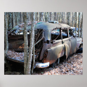 Póster Carrinha destruída velha