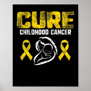 Poster Carrinho de Cancer de infância Dourada Fita Suport
