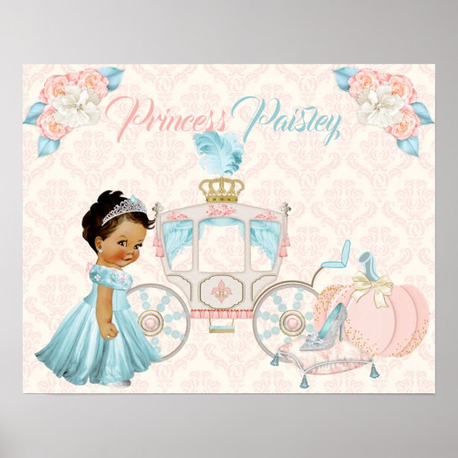 Poster Carrinho de Conto de Fadas Princesa Berçário Perso (Frente)