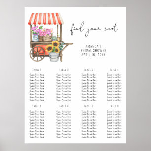 Poster Carrinho de flor de aquarelas - conselho de espuma