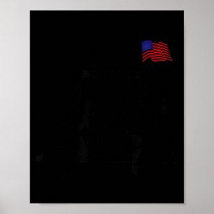 Poster Carrinho de Golfe para Cerveja com Bandeira Americ