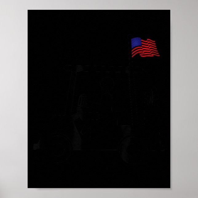 Poster Carrinho de Golfe para Cerveja com Bandeira Americ (Frente)