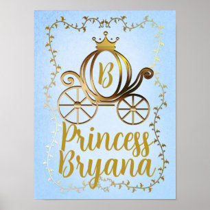 Poster Carrinho de Princesa Dourado Conto de Fadas Person