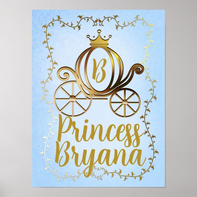 Poster Carrinho de Princesa Dourado Conto de Fadas Person (Frente)