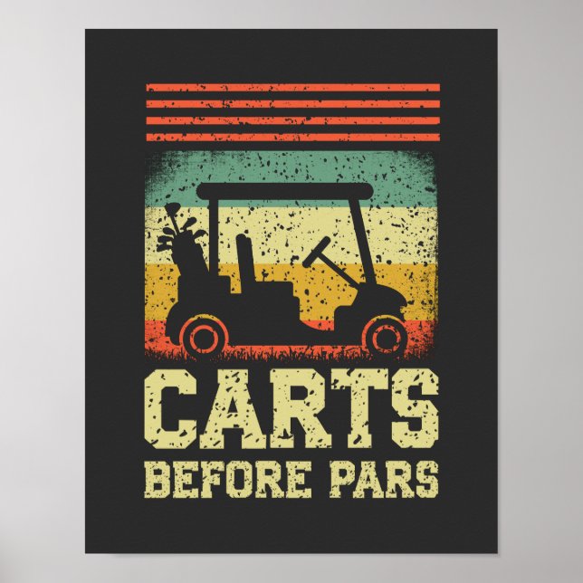 Poster Carrinhos Antes de Pars | Golf Engraçado (Frente)