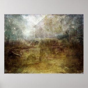 Póster Carro Abandonado em Desvanecimento