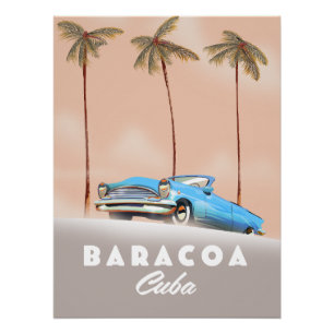 Póster Carro antigo de Baracoa Cuba