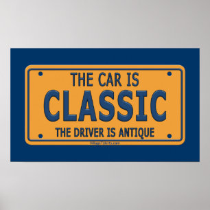 Poster Carro antigo do clássico do motorista