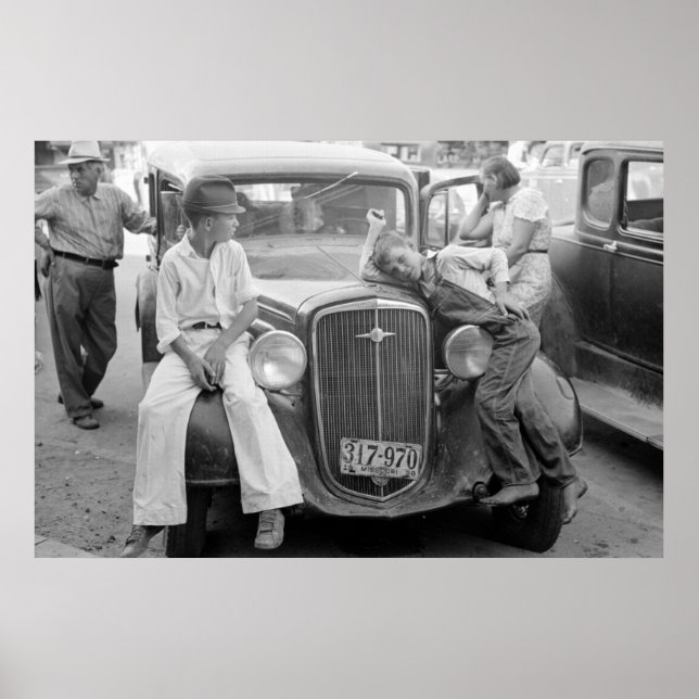 Poster Carro antigo, família de depressão de Excelente, 1 (Frente)