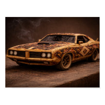 Carro Antigo Musculoso Vintage Fósforo Queimado —