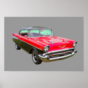 Póster Carro Clássico Chevrolet Bel Air 1957