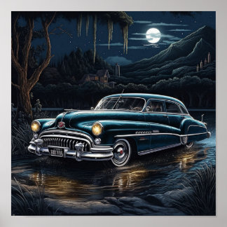 Poster Carro Clássico de Bomba Lowrider de Buick Roadmast