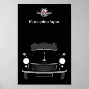 Poster Carro clássico do menor de Morris do preto do