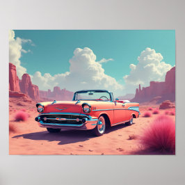 Poster Carro Clássico No Deserto