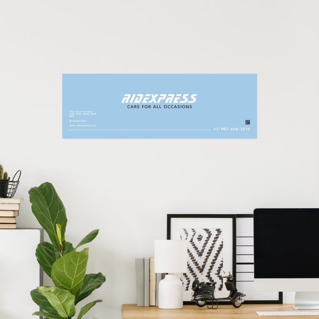 Poster Carro Comercial, Azul (Escritório em casa)
