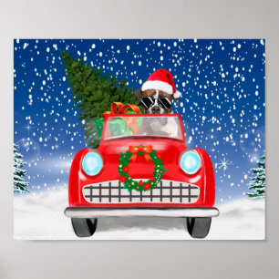 Poster Carro Condutor De Cachorro No Natal Da Neve