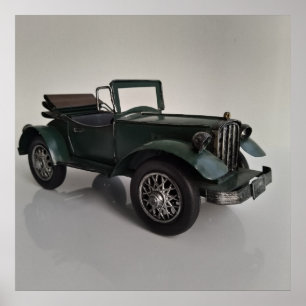 Poster carro conversível estilo retrô antiquado