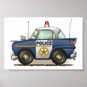 Póster Carro da bobina de Crusier da polícia do carro de
