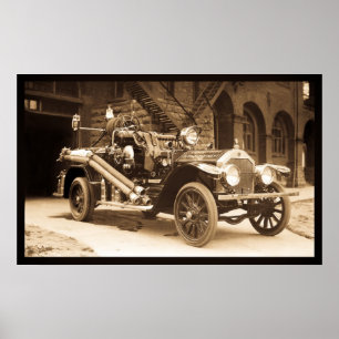 Poster Carro de bombeiros 1924 de France do La - vintage