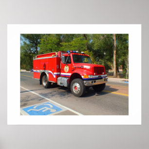 Poster Carro de bombeiros nos primaveras de Manitou