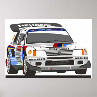 Poster Carro de comício do grupo B Peugeot 205 T16