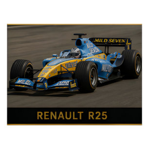Póster Carro de Corrida Clássico da Fórmula 1 Renault R25