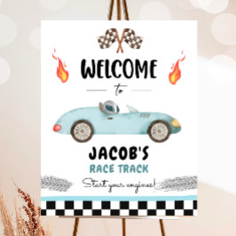 Poster Carro de Corrida Dois Rapazes Curiosos, Boas-Vinda