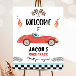 Poster Carro de Corrida Dois Rapazes Curiosos, Boas-Vinda