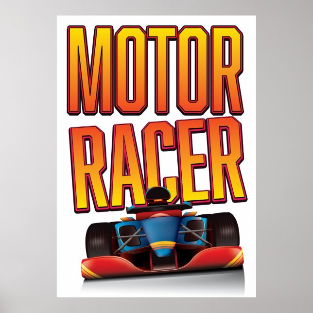 Poster Carro de corrida motorizado (Frente)