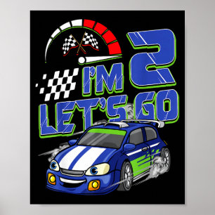 Poster Carro de Corrida para Aniversário de 2 Anos de Cri