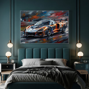 Poster Carro de Corrida Supercarro Orange GTR